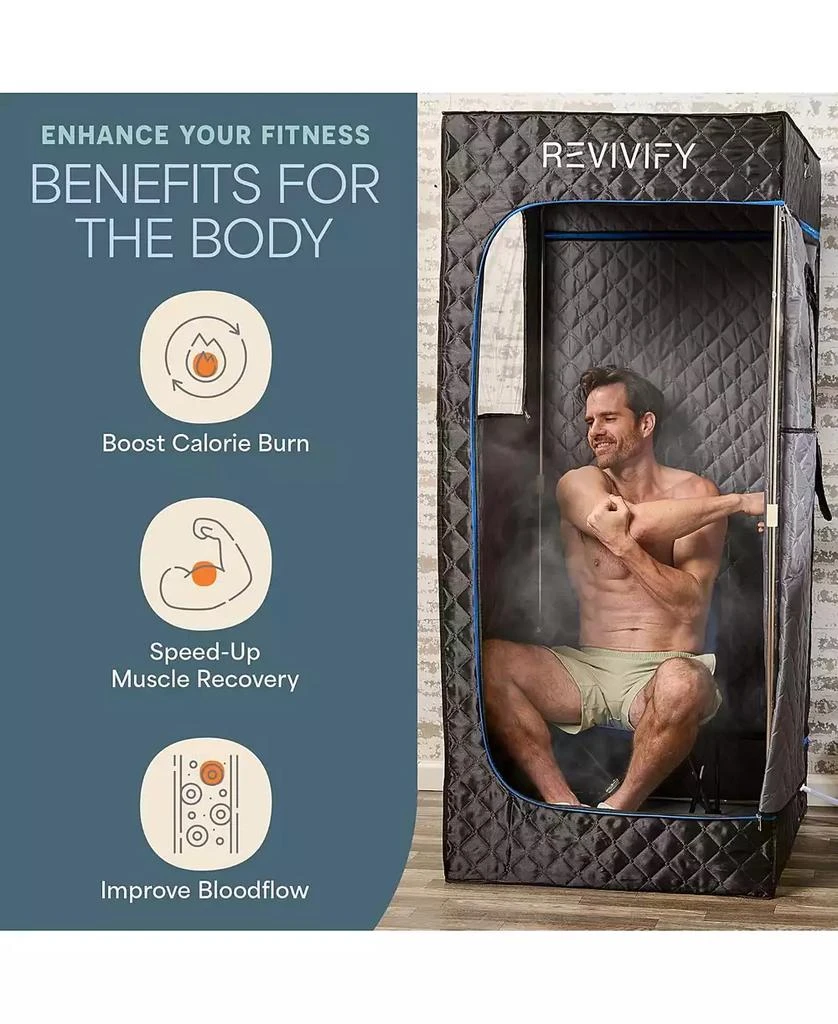 LifePro Revivify Mini Portable Sauna Box – Foldable Personal Steam Sauna Tent for Home Use with Adjustable Heat
Timer – Includes Chair, Mat
Remote Control 3