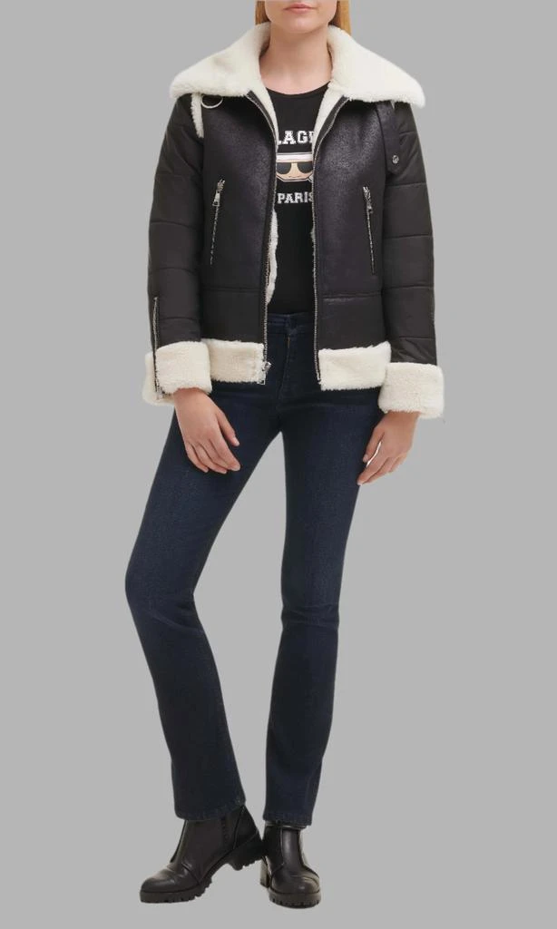 Karl Lagerfeld Paris FAUX SHERPA PUFFER COAT 5