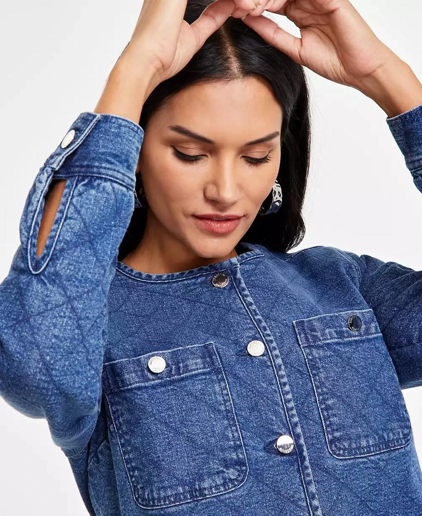 INC International Women's Quilted Denim Jacket, Exclusively at Macy's 3