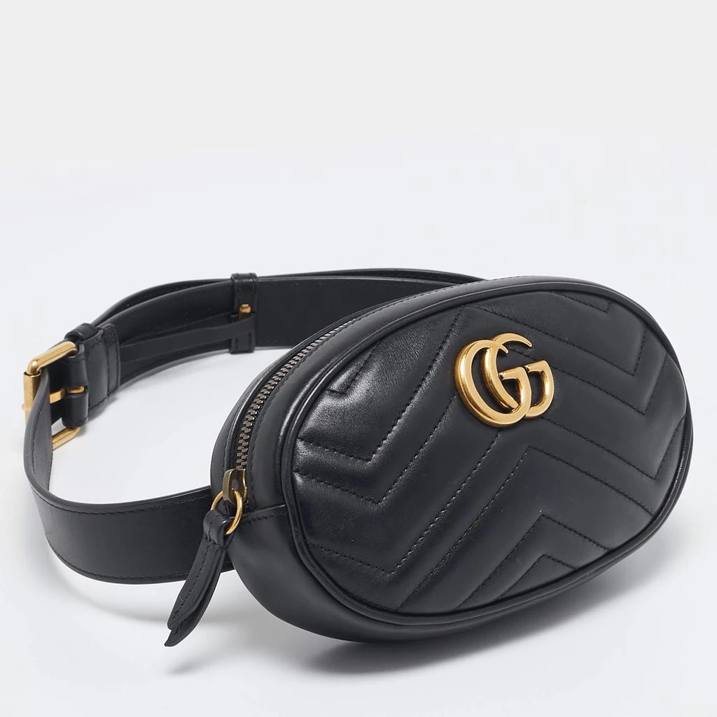 Gucci Gucci Black Matelassé Leather Mini GG Marmont Belt Bag 3