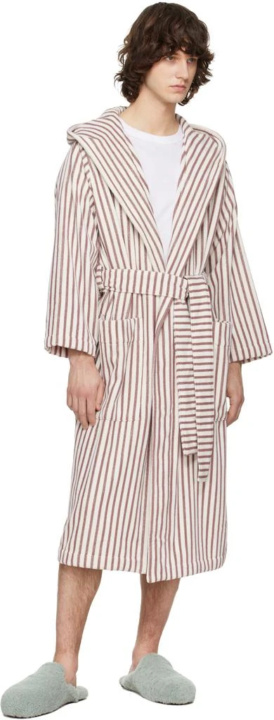 Tekla Off-White
Burgundy Terry Hooded Bathrobe 4