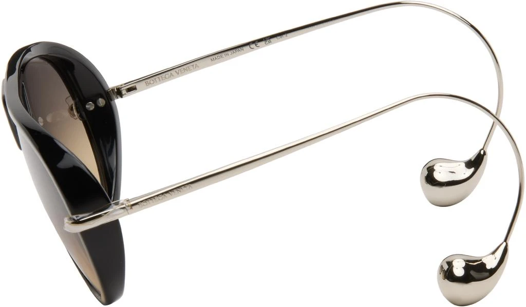 Bottega Veneta Black & Silver Drop Aviator Sunglasses  display picture 3