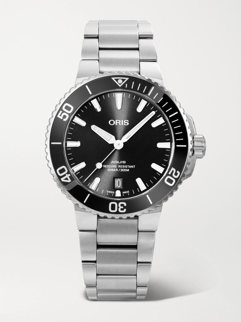 ORIS Aquis Date 39.5 毫米自动上链精钢腕表