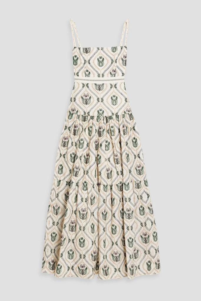 Agua by Agua Bendita Lima Jarron tiered embroidered linen maxi dress 1