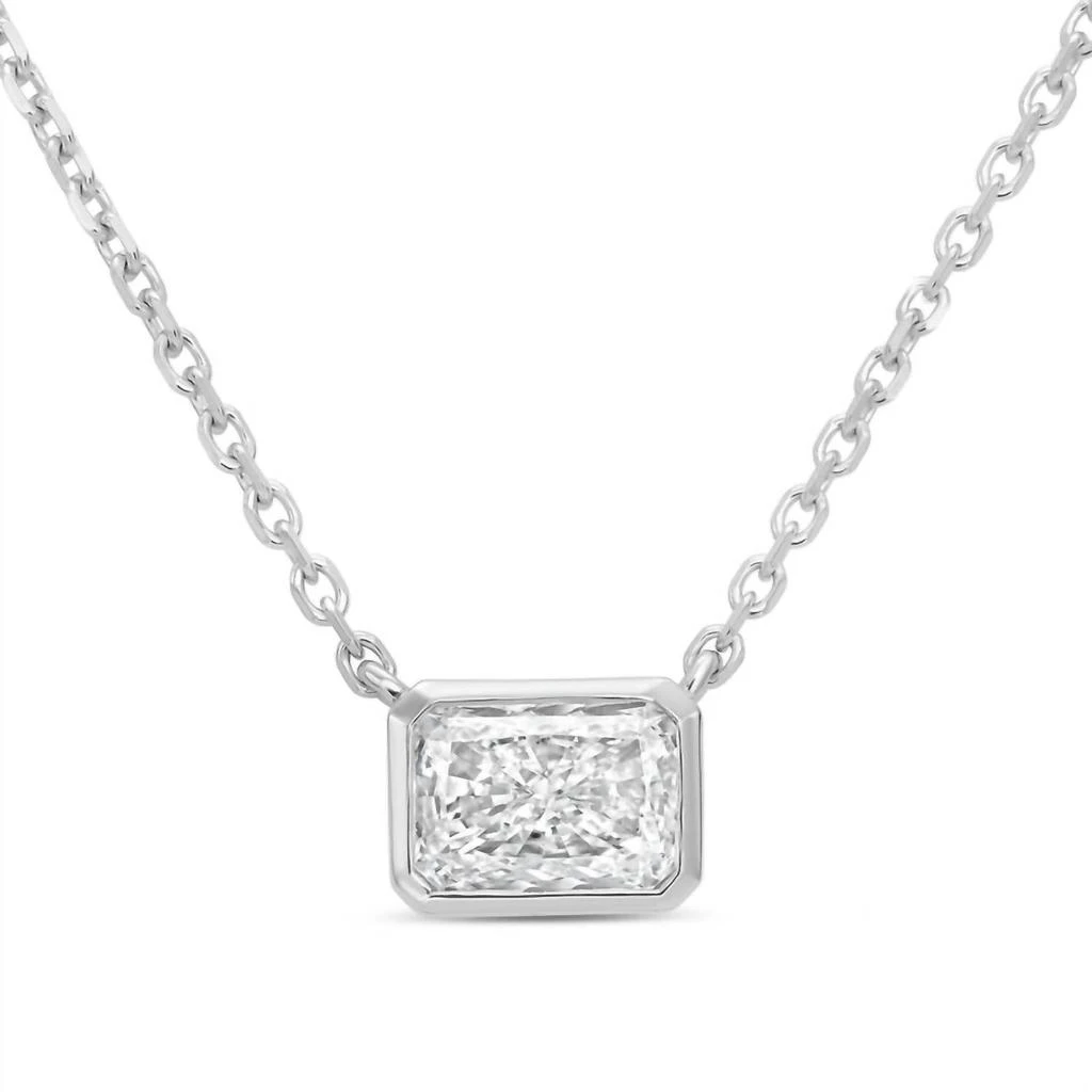 Diana M Jewels Diana M Jewels - Women
s 6.00 Carat Lab-grown Diamond Radiant Bezel Necklace - Elegant