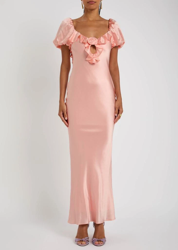 Eden ruffled stretch-satin maxi dress  On Sale Now with Up to 50% Off |  Discover Exclusive Deals & Savings at BeyondStyle  Authentic DE LA VALI  promotions/golden week|wedding shop|promotions/singles  day|womens|womens/clothing/event dressing ...