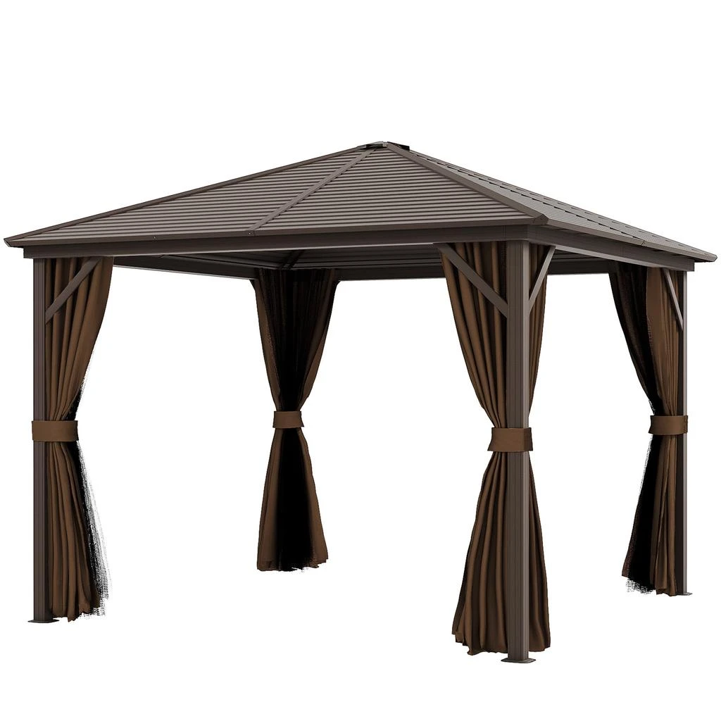 Hivvago 10x10 Permanent Hardtop Gazebo Aluminum Frame