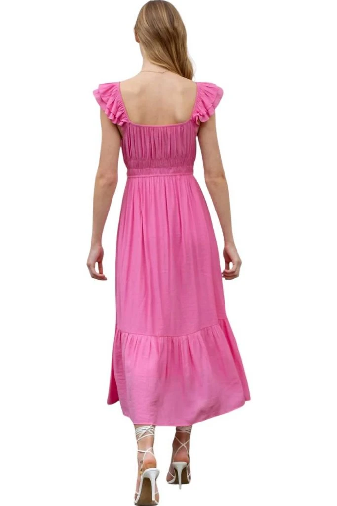 blu pepper pink dress Cami Premium Lace Midi Dress in Navy