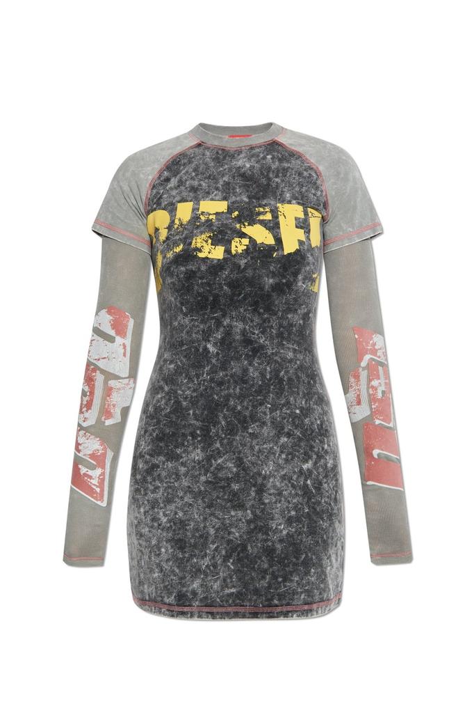 Shop Diesel D-Buxt-Q1 Layered Mini Dress on Sale at BeyondStyle