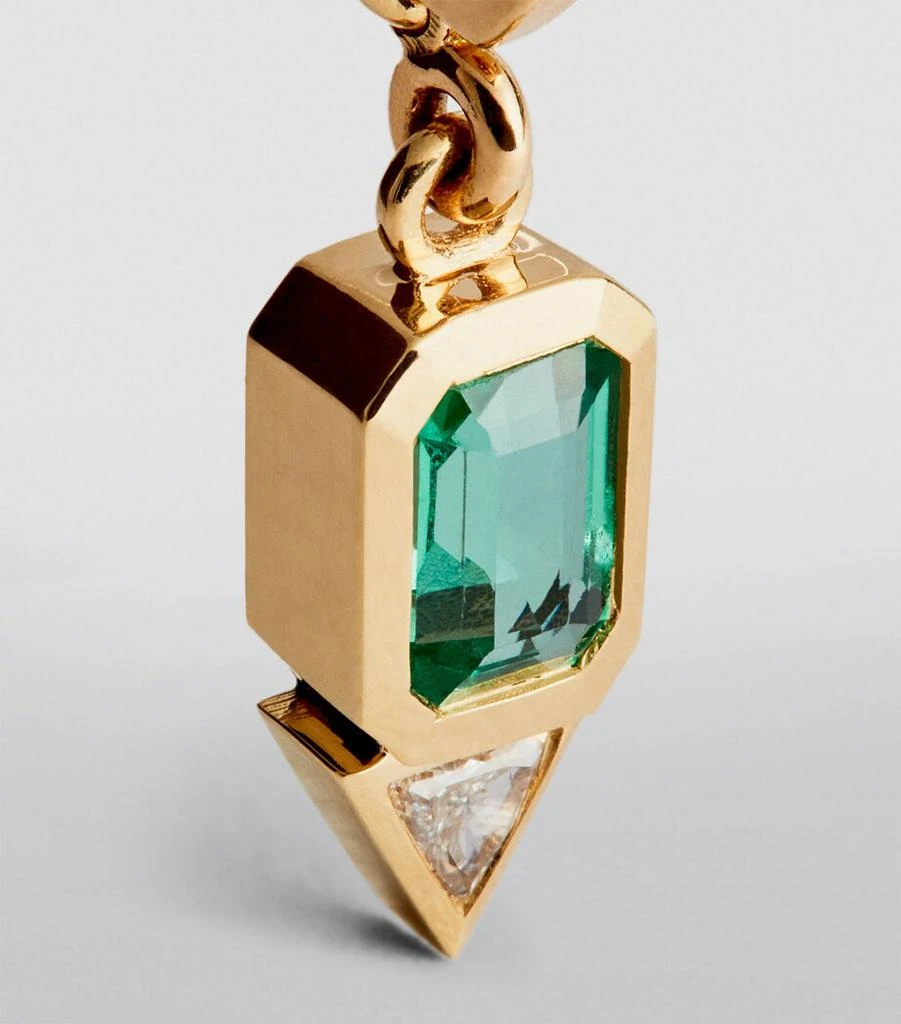 Azlee Yellow Gold, Diamond and Emerald Charm 5