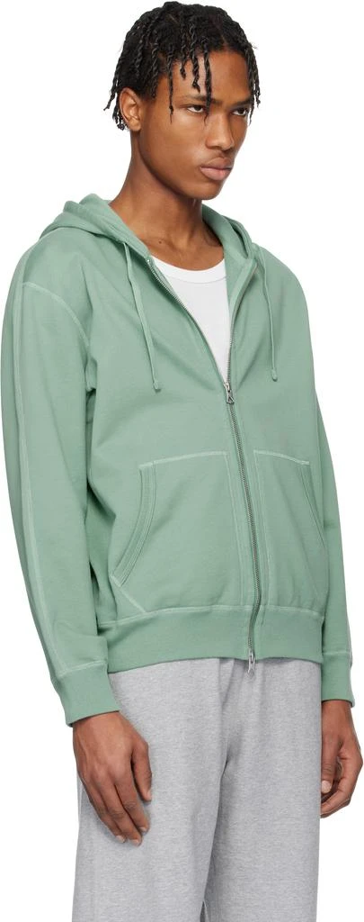 REIGNING CHAMP Green Midweight Terry Standard Zip Hoodie 2