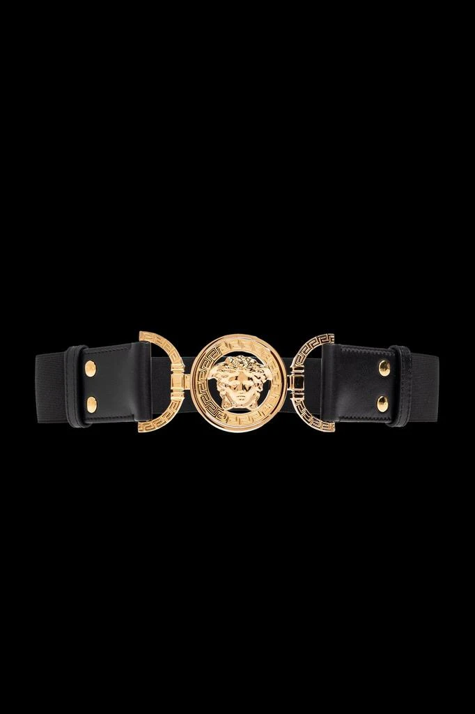 Versace Medusa elastic belt Versace Brown Medusa 95 Elastic Textured Belt for Women  main image 4