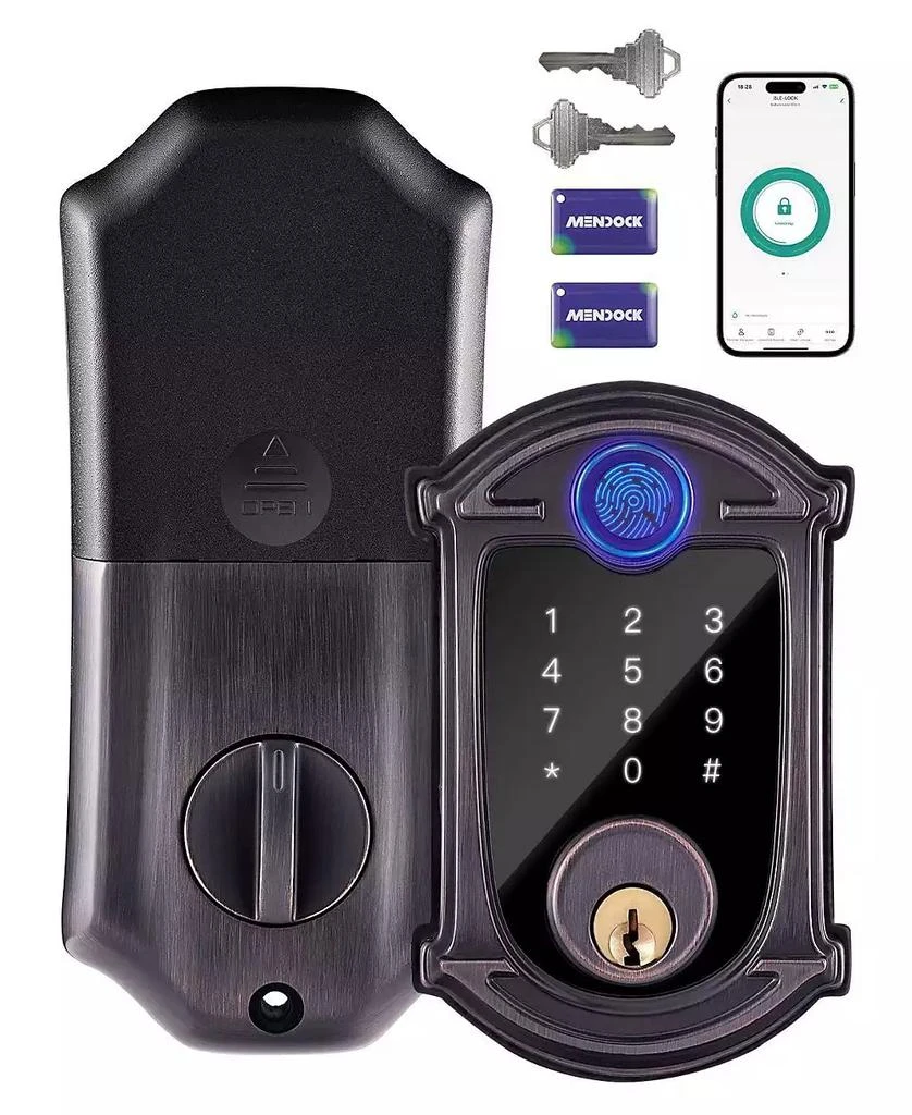 ZACHVO Keyless-Entry Deadbolt Smart Lock with Fingerprint, Keypad, Key Fob, Smartphone Bluetooth Control, Auto-Lock, IP56 Waterproof