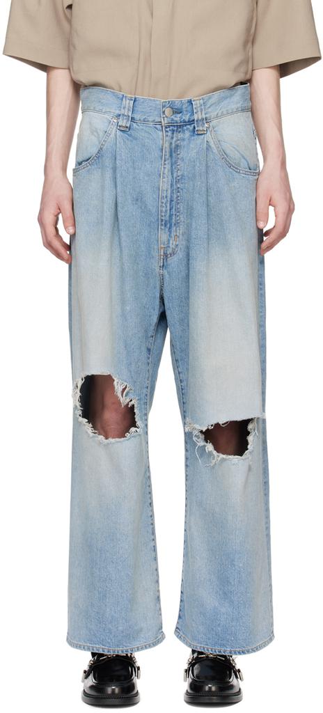 JieDa Blue Damage Jeans