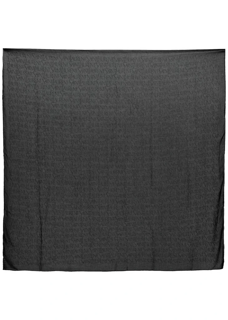 Yves Saint Laurent Logo-monogrammed semi-sheer scarf 1