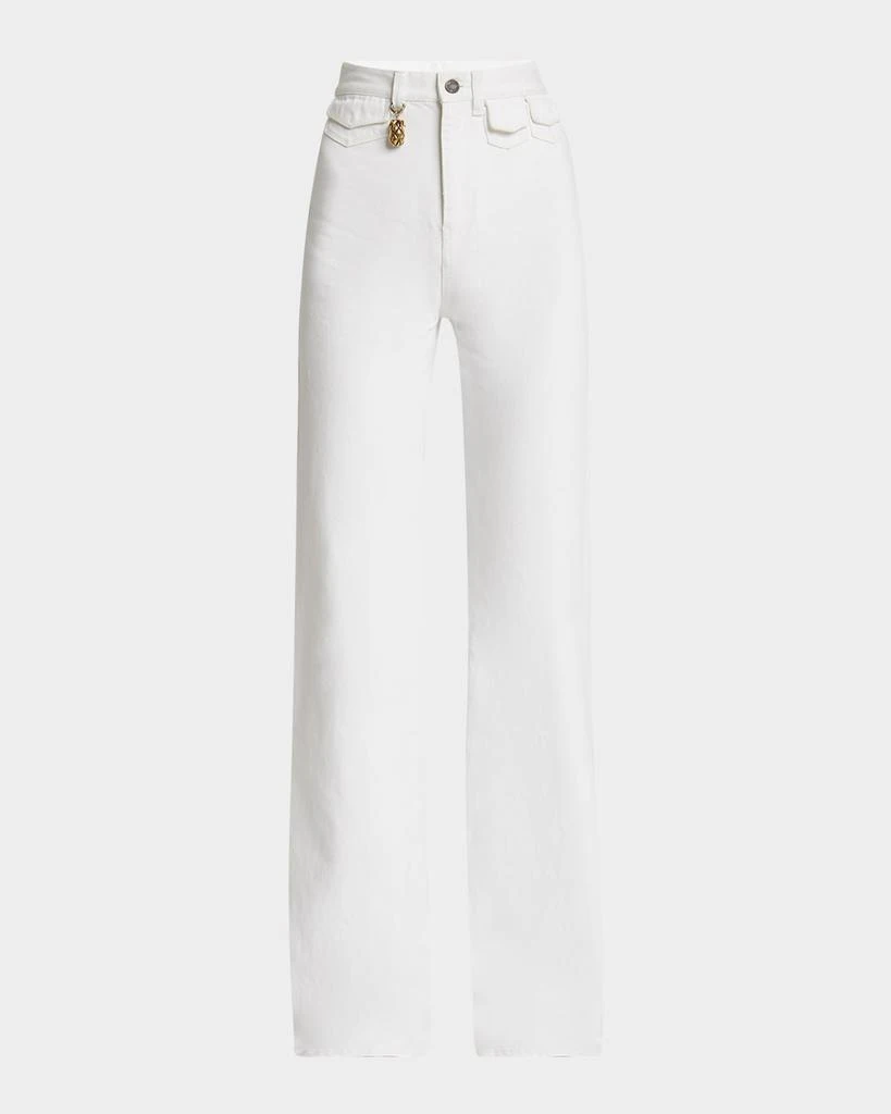 Chloé High Rise Flared Jeans, White 1