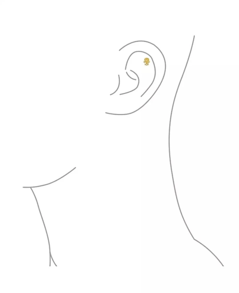 Bling Jewelry Tiny Petite Judaic Jewelry CZ Accent14K Yellow Gold Hamsa Star Of David Judaic Cartilage Ear Lobe Piercing Stud Earring Bat Mitzvah Secure Screw Back 2