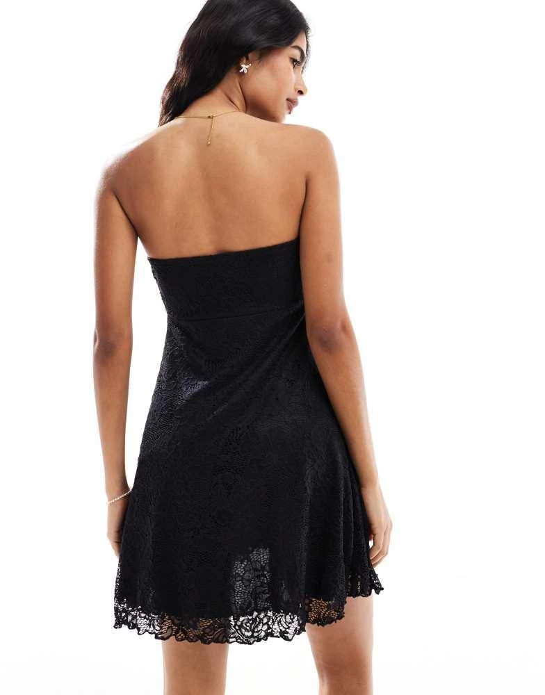 short white lace cocktail dress Olivaceous Logan White Lace Fit and Flare Dress - Size M - V-Neck, Criss-Cross Back, White mini Dress - bridal - graduation - rush