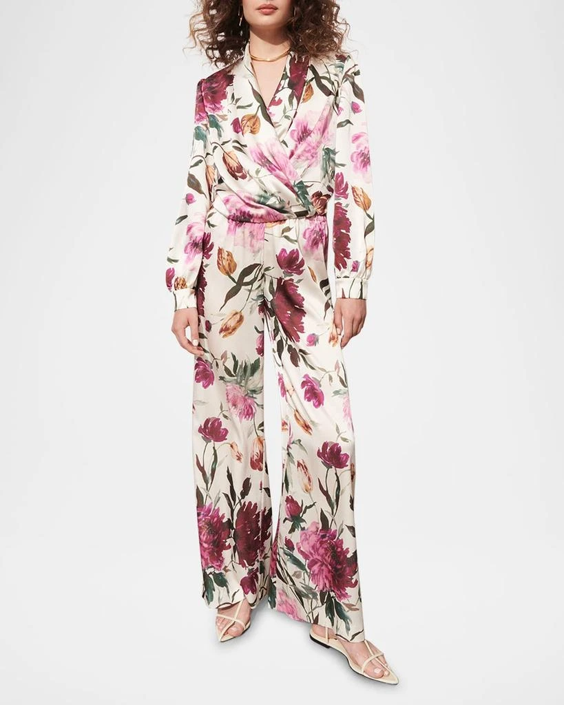 FIGUE Devon Floral-Print Wide-Leg Pull-on Pants 1