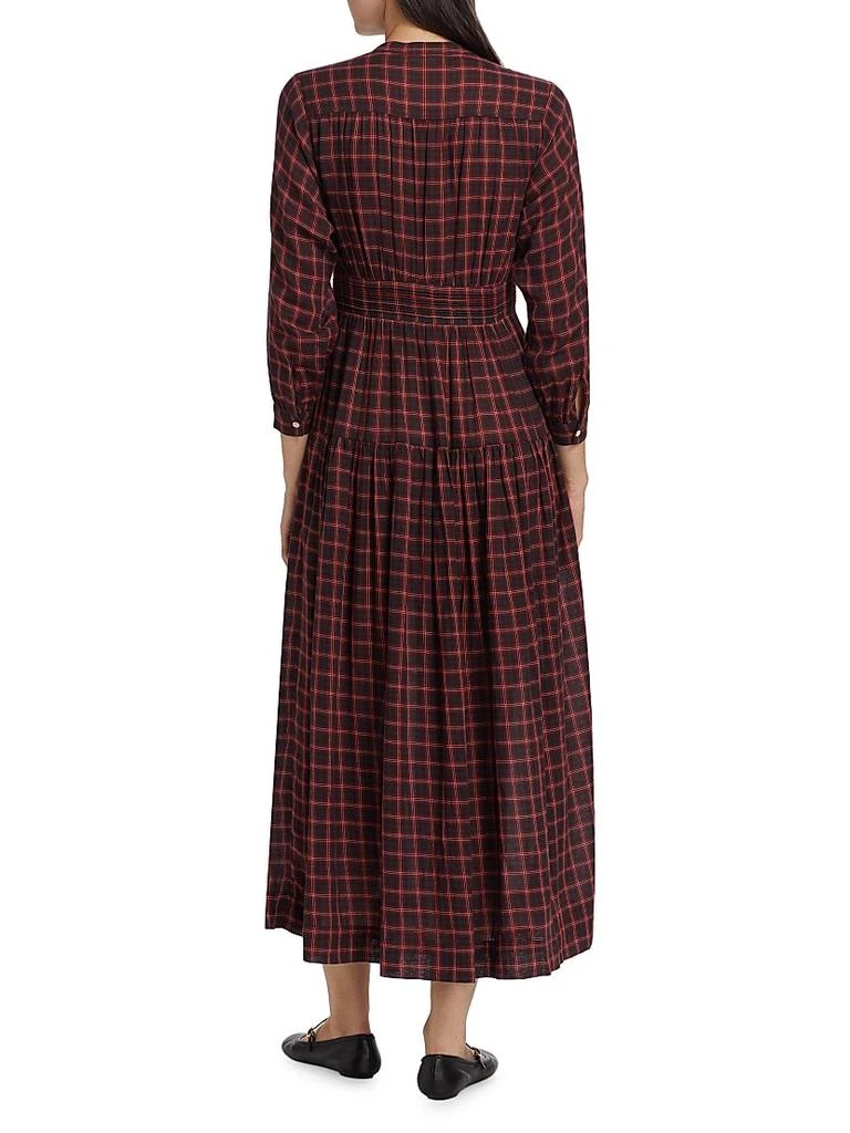 DÔEN Annika Plaid Cotton Midi-Dress 5