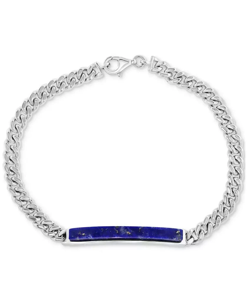 Effy EFFY® Men's Lapis Lazuli Bar Curb Link Bracelet in Sterling Silver 3