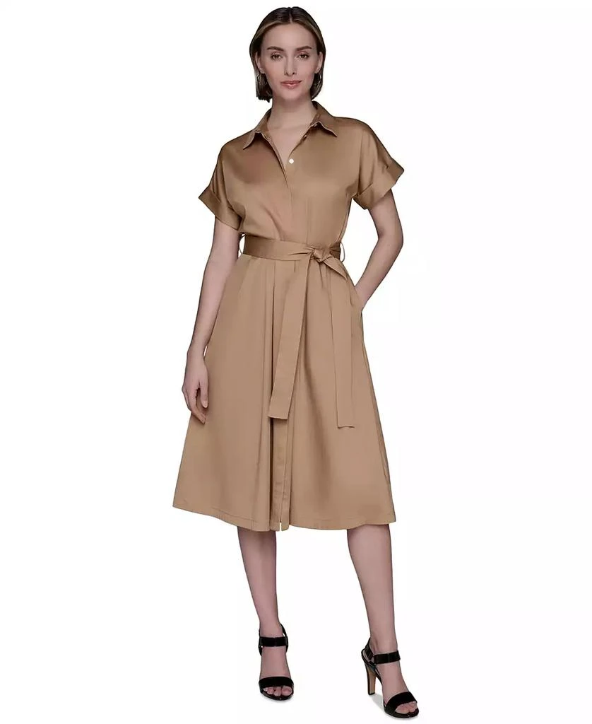 Karl Lagerfeld Paris Women's Cotton A-Line Shirtdress 1