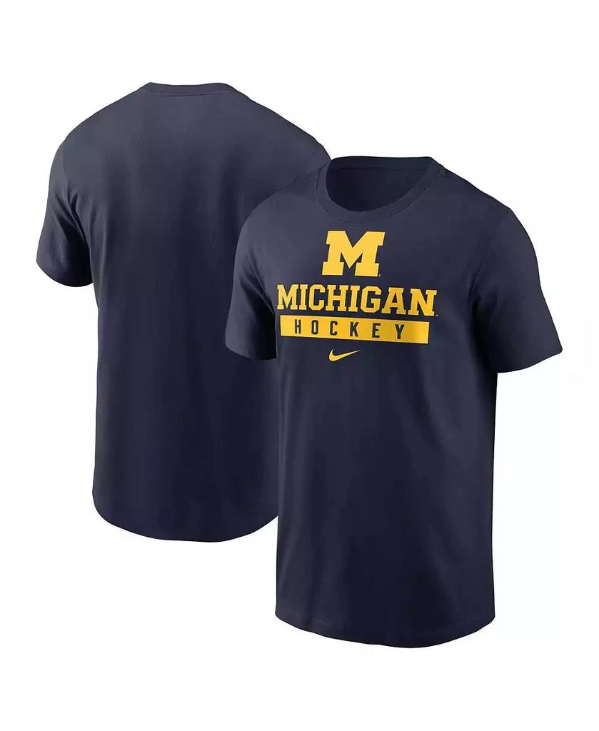 NIKE Men's Navy Michigan Wolverines Ice Hockey Sport Drop T-Shirt 1