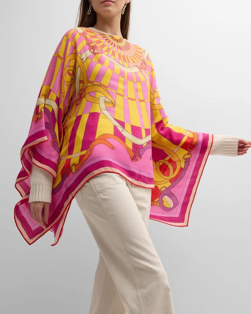 Rani Arabella Firenze Print Cashmere & Silk Poncho 7