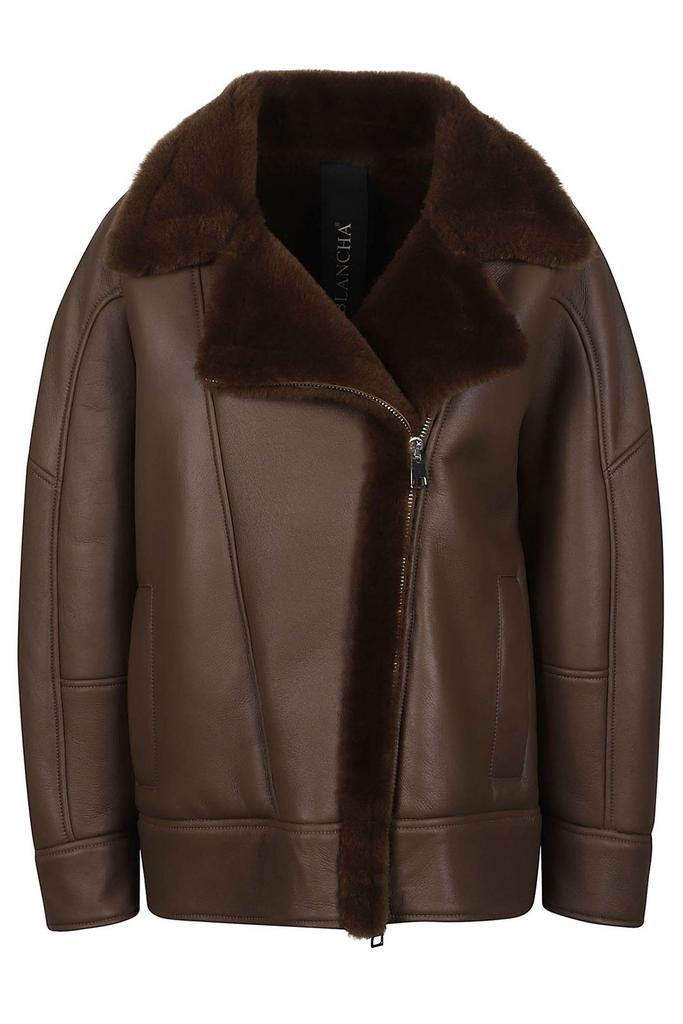 BLANCHA Blancha Shearling Collar Jacket
