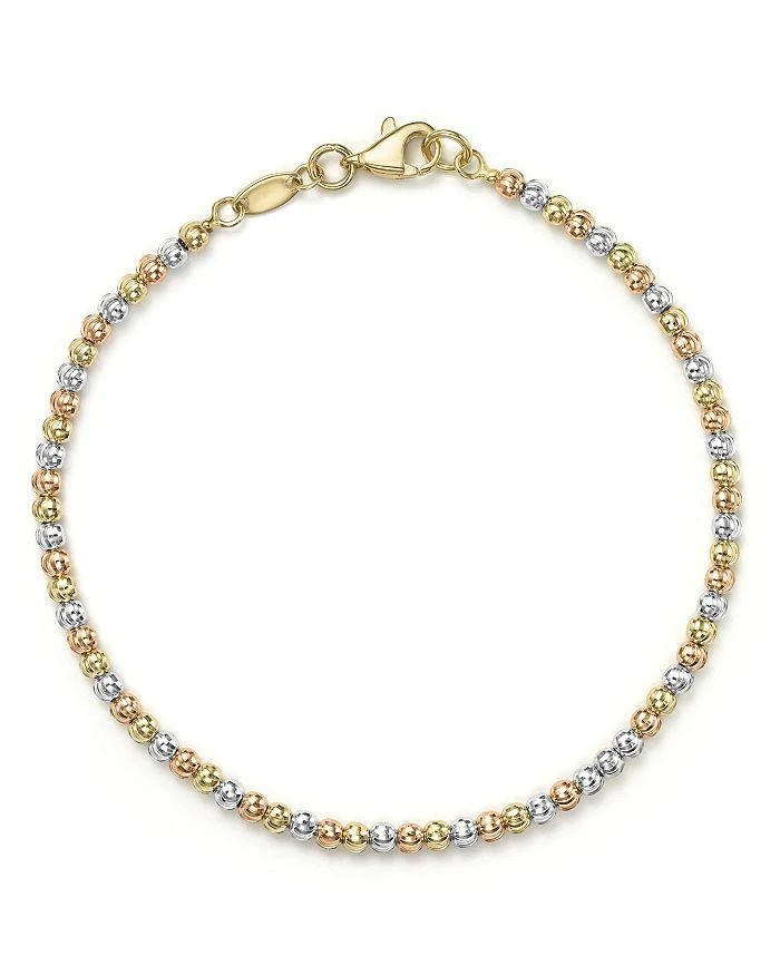 Bloomingdale
s 14K Yellow, White and Rose Gold Beaded Bracelet
