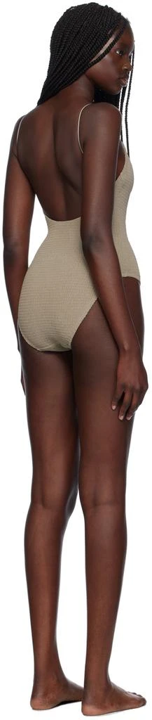 Totême Taupe Smocked One-Piece Swimsuit 3