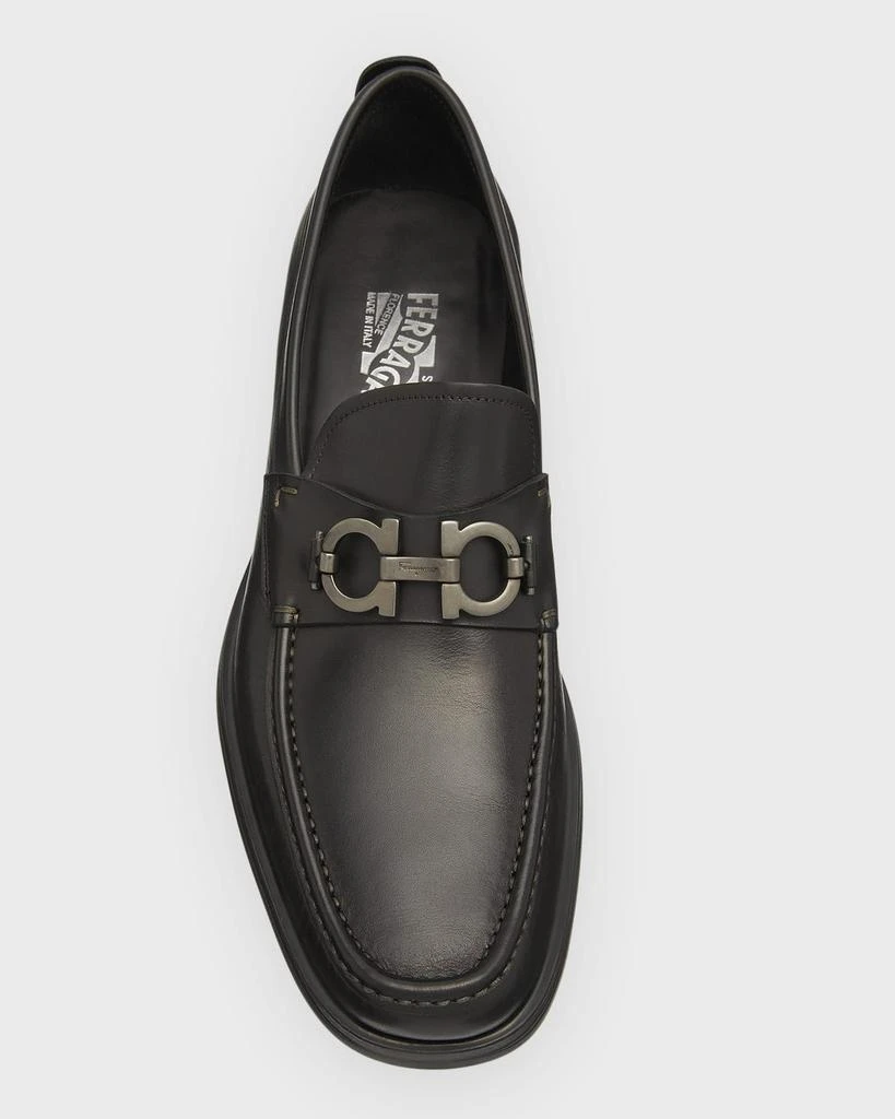 Salvatore Ferragamo Men's David Leather Lug-Sole Loafers 7