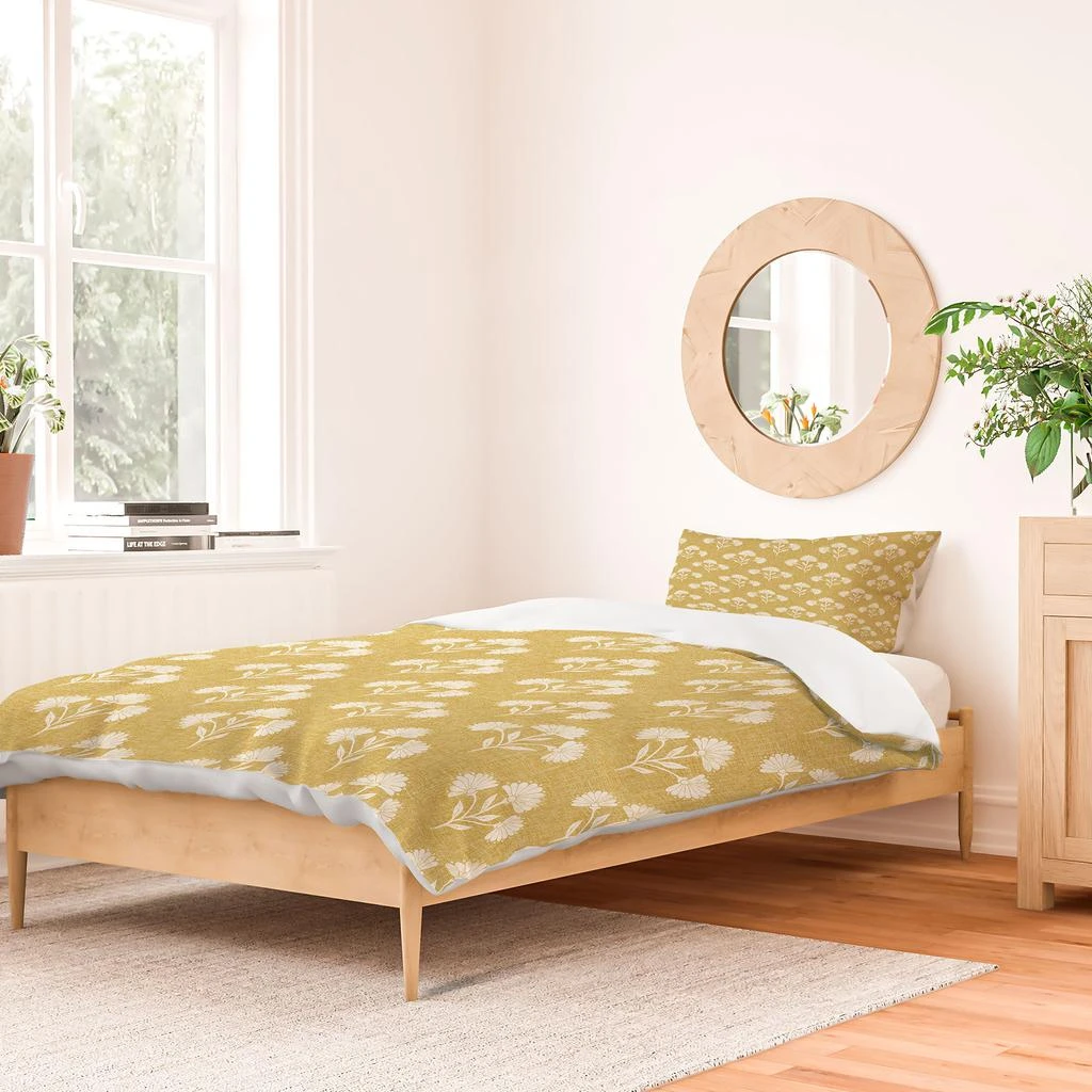 DENY Designs Schatzi Brown Suri Floral Golden Polyester Duvet 1