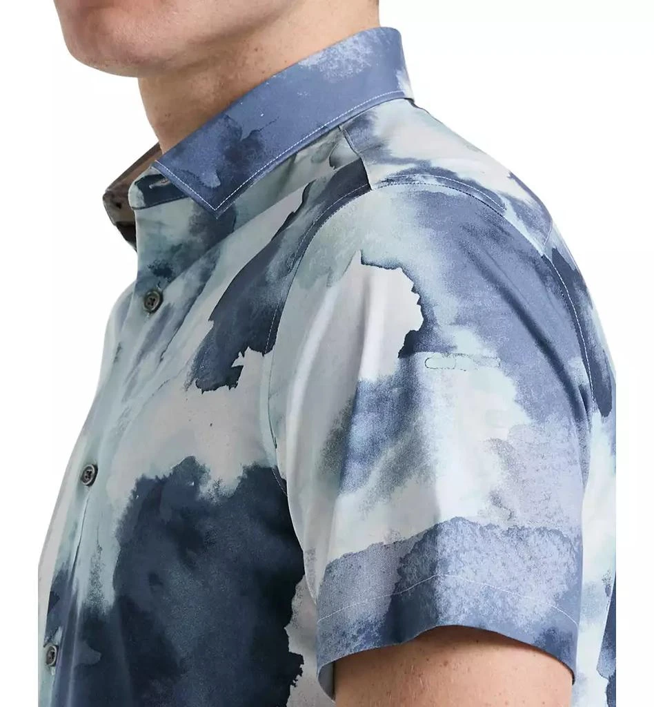 Perry Ellis Men's Short Sleeve Watercolor Print Button-Front Shirt 3