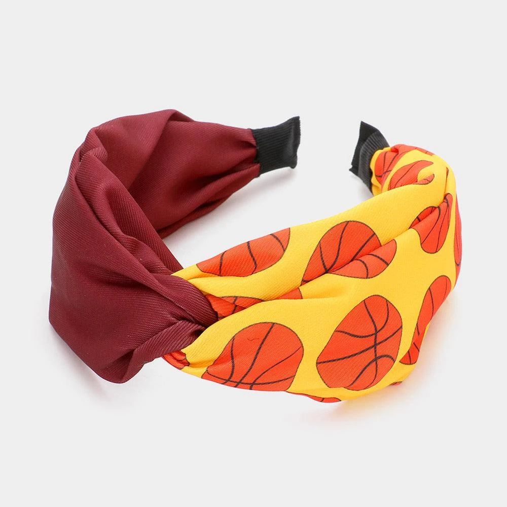 FASHNZFAB Game Day Basketball Patterned Twisted Headband 3