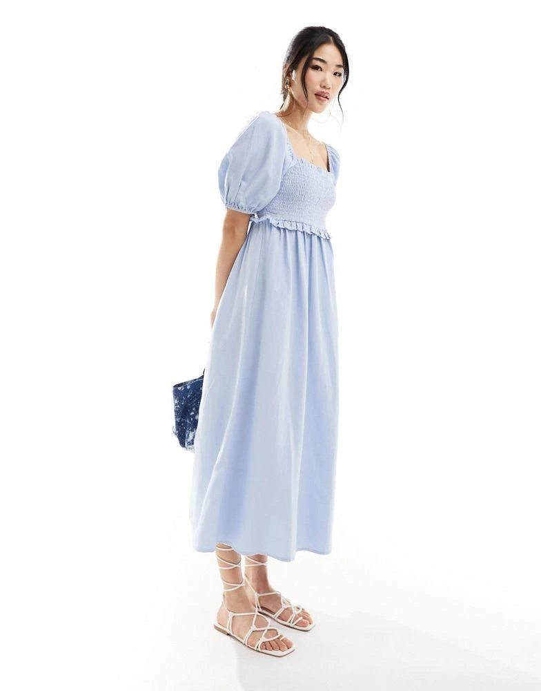 knee length dresses for ladies Bold New Look Corset Lace-Up Linen Skater Dress main image 1