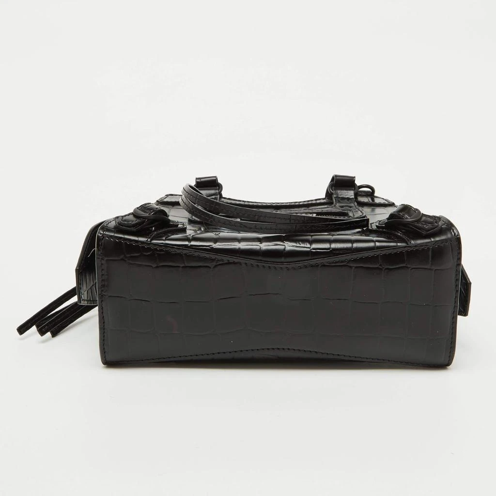 Balenciaga Balenciaga Black Croc Embossed Leather Mini Neo Classic Shoulder Bag 6
