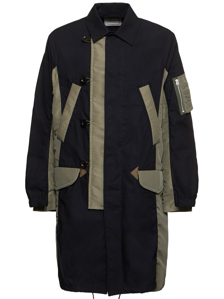 Sacai Military Cotton & Nylon Coat