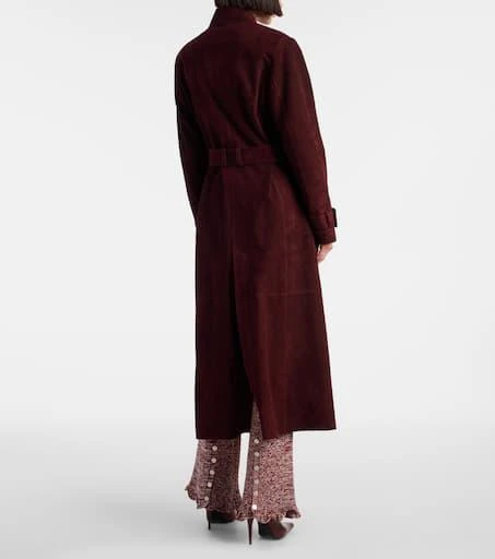Nour Hammour Tate suede trench coat 3