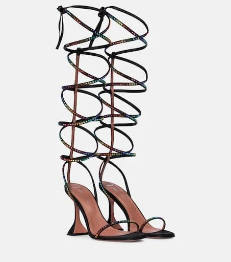 Amina Muaddi x AWGE LSD embellished satin sandals 1