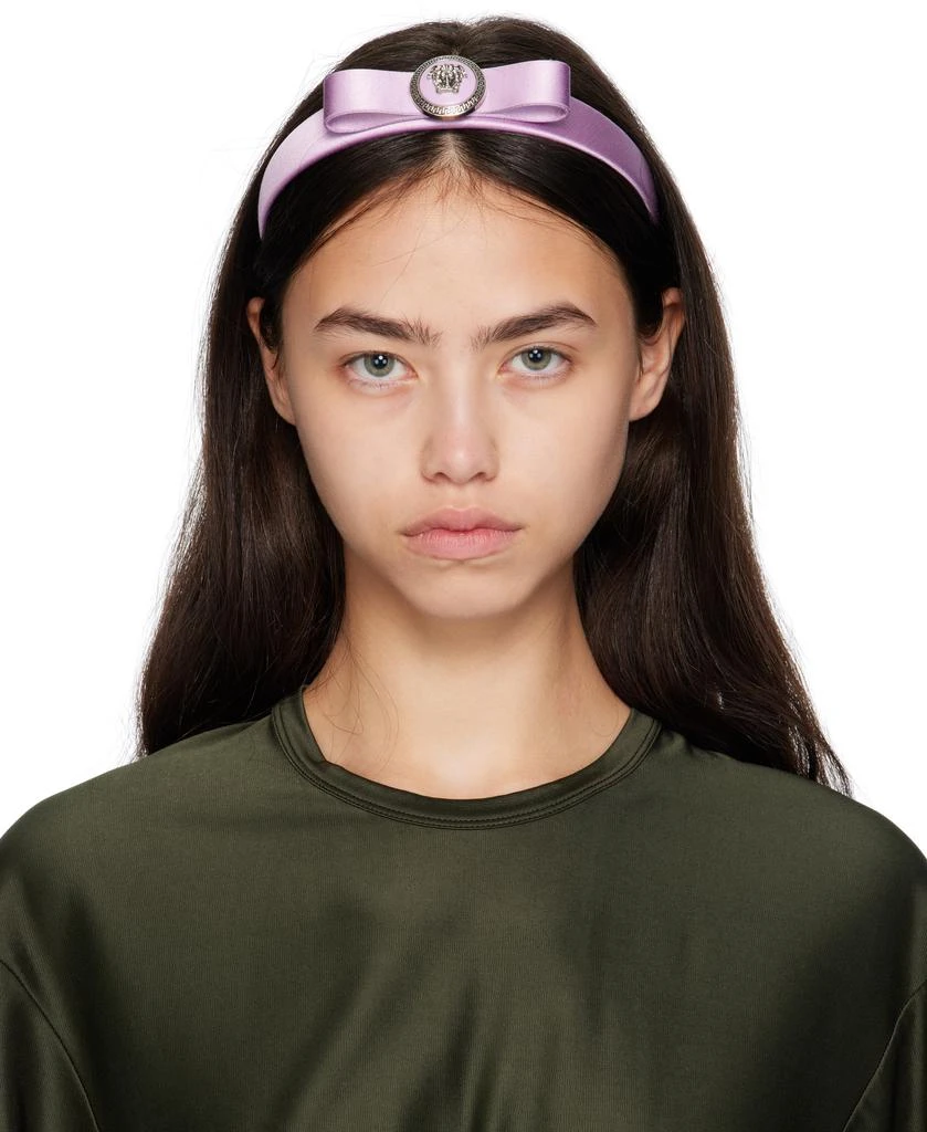 Versace headband Printed silk headband in pink - Versace | Mytheresa main image 4