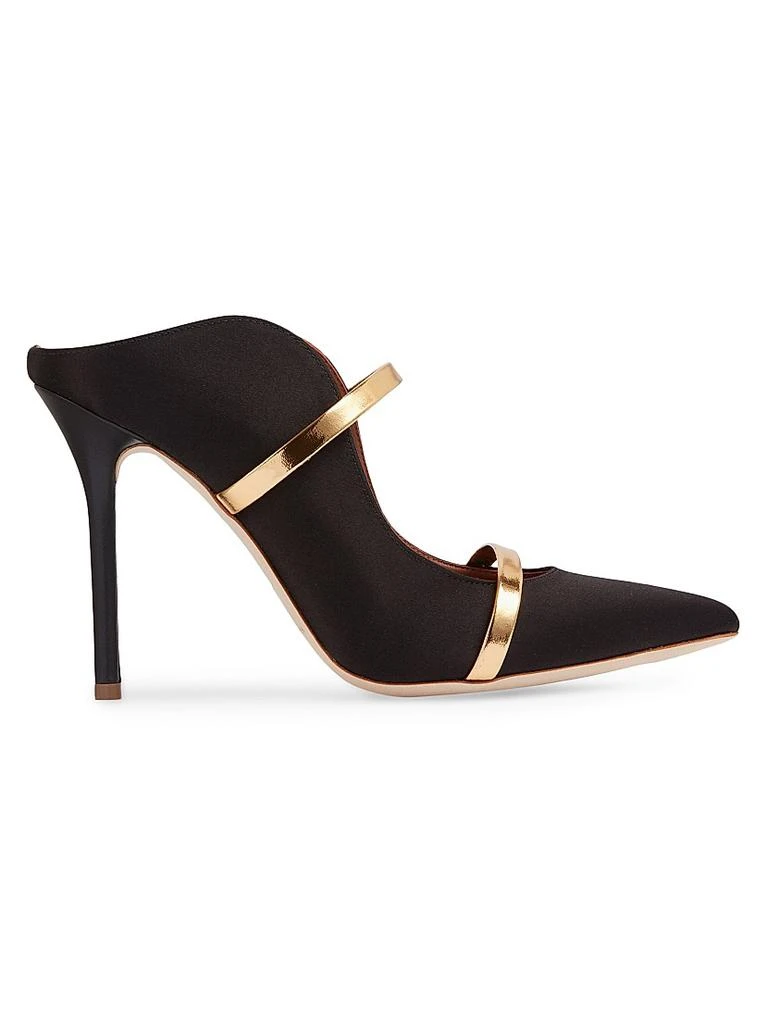 Malone Souliers Maureen 100MM Satin Heeled Mules 1