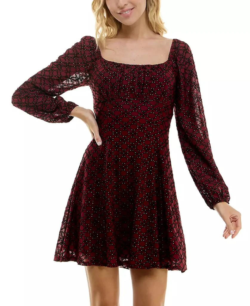 As U Wish Juniors' Emma Mesh Fit & Flare Dress 1