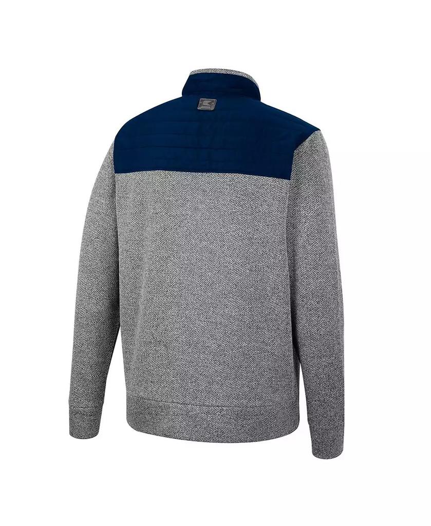 Colosseum Men's Gray, Navy Notre Dame Fighting Irish Putter Herringbone Full-Zip Jacket