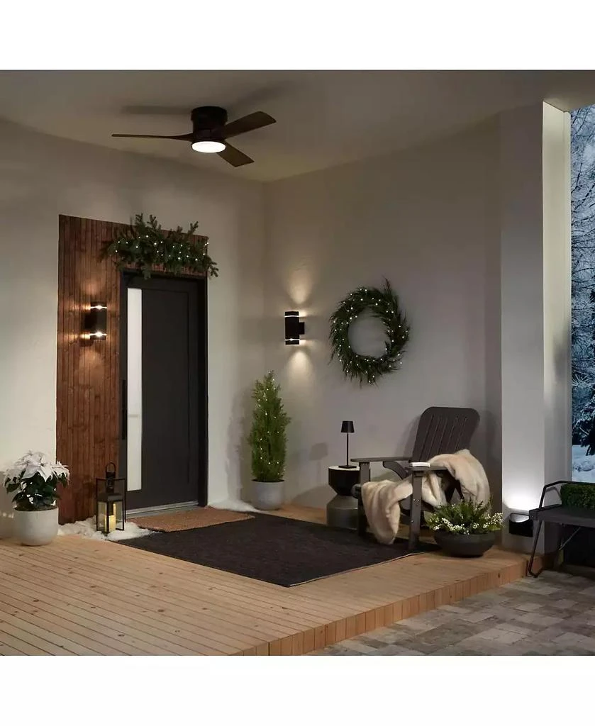 Casa Vieja 54" Modern Light LED Remote Control Hugger Low Profile Indoor Outdoor Ceiling Fan 8