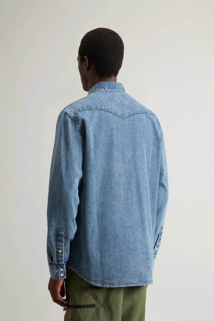 Woolrich Shirt in Pure Cotton Denim - Men - Blue 3
