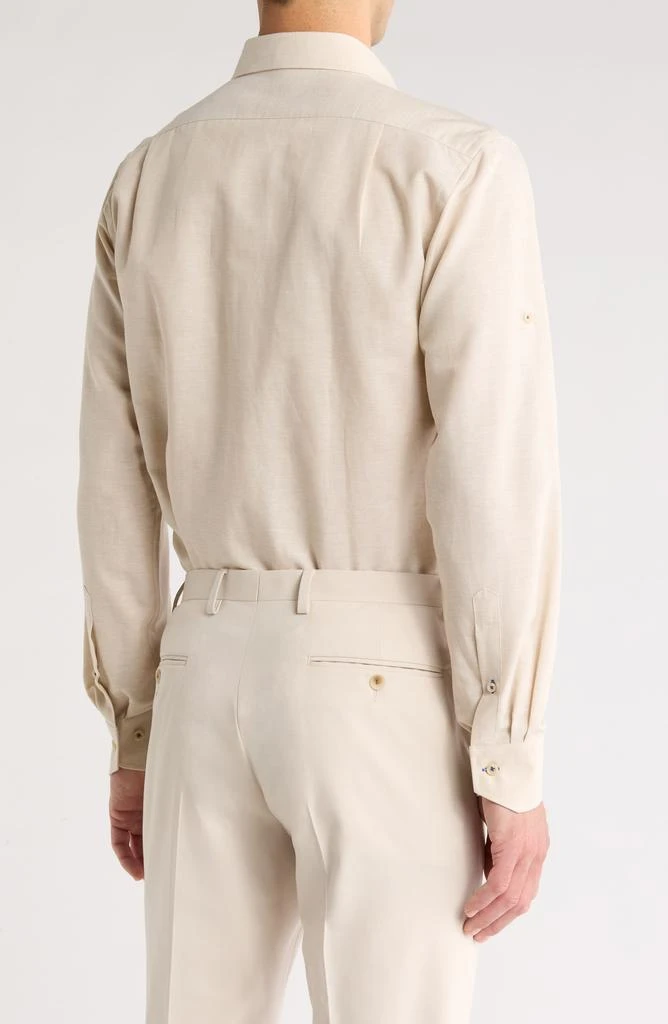 Lorenzo Uomo Trim Fit Textured Cotton & Linen Dress Shirt 2