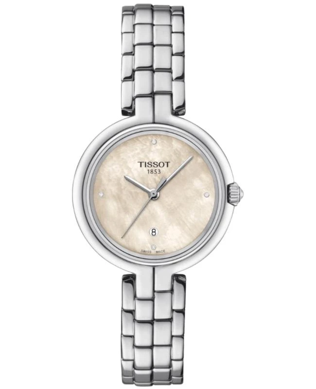 Tissot Tissot Flamingo Powermatic 80 Quartz Mother of Pearl Diamond Dial Steel Women's Watch T094.210.11.116.02 1