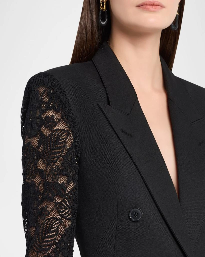 Smythe Single-Breasted Blazer with Lace Sleeves 5
