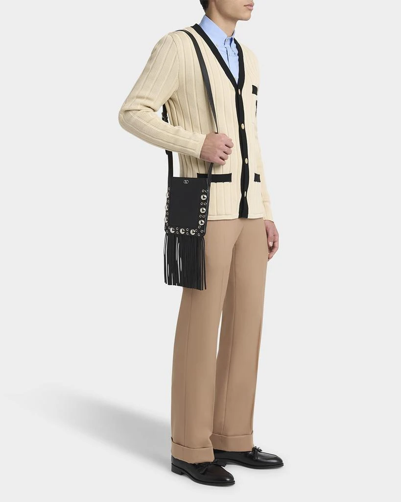 Valentino Men's Nellcote Small Studded Leather Crossbody Bag 6